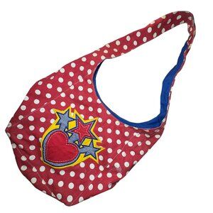 Retro Rockabilly Red White Polka Dot Heart Star Shoulder Bag
